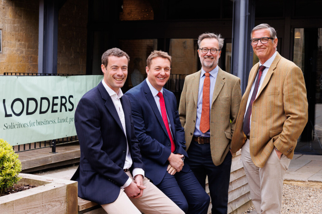 Speakers at Lodders Rural Conference in June 2023. (left to right) Alex Robinson, co-founder of Nature Capital and director at Zulu Forest Sciences, Paul Mourton, managing partner at Lodders, James Spreckley, head of Lodders’ Agriculture team, and Richard Smith, managing director of Daylesford Organic/JCB Farms.