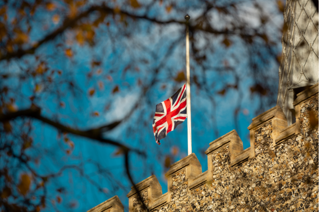 Union Jack flag flying